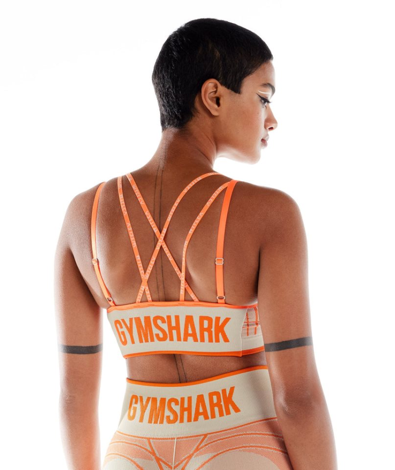 Women\'s Gymshark Wtflex Linear Seamless Sports Bra Orange | NZ 2TKFMR